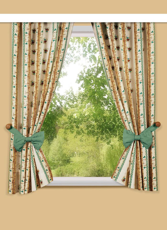 Einzelschal in Leinen-Optik mit Universalschienenband NATUR-BUNT