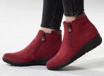 ELENA EDEN Stiefelette mit Nappaleder-Besatz RUBINROT