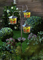 Solar-Laternen-Trio mit Schmetterlingsmotiven