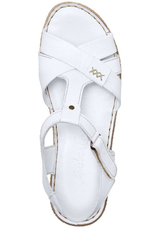 Andrea Conti Stegspangen-Sandale aus Rind-Nappaleder WEISS