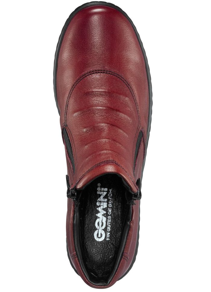 Gemini Stiefelette aus Rind-Nappaleder RUBINROT