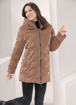 Jacke in topmodischer Lackoptik MANDEL