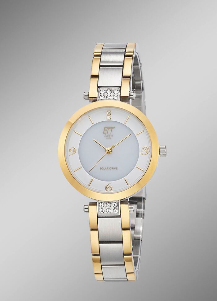 ETT-Solar-Damenuhr mit Edelstahlbandgeh&auml;use 