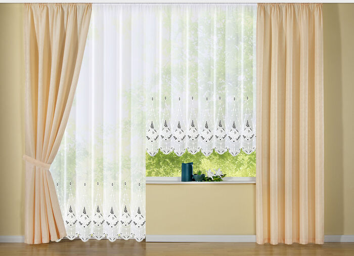 Blumenfenster-Vorhang mit Universalschienenband 