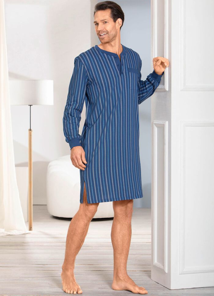 Nachthemd mit Knopfleiste und &Auml;rmelb&uuml;ndchen 