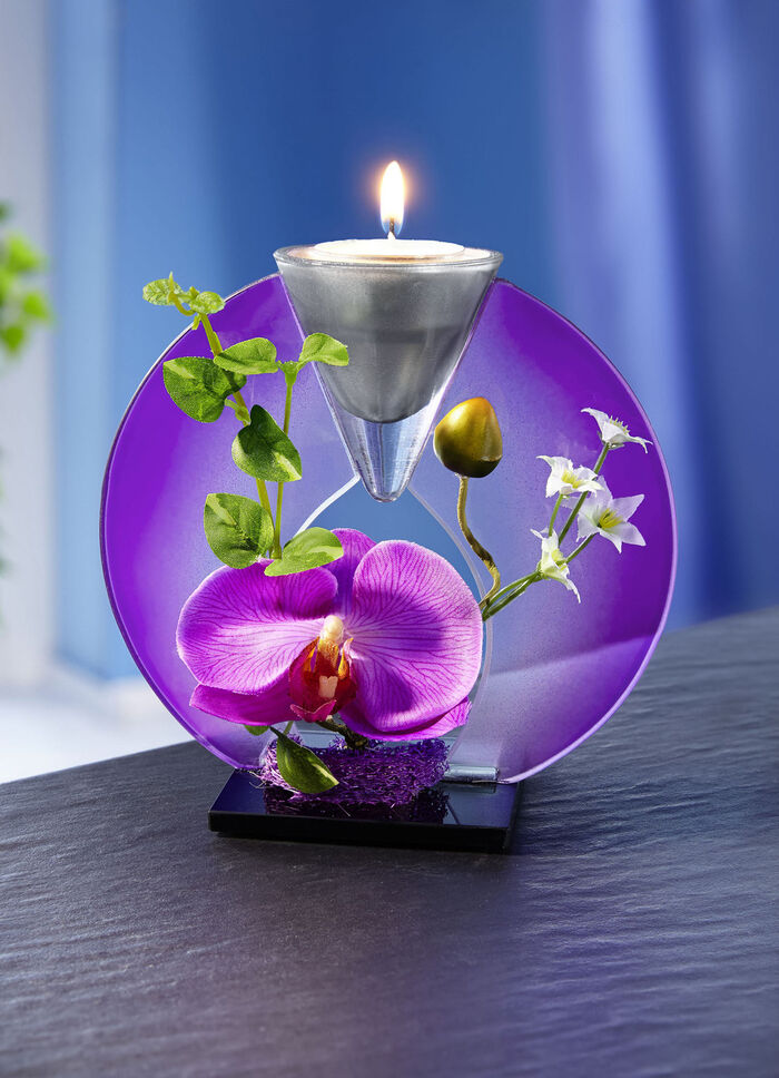 Einzigarter Teelichthalter aus Glas 