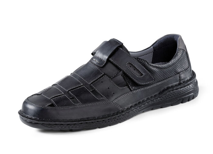 Slipper mit luftigen Durchbrüchen SCHWARZ-GRAU