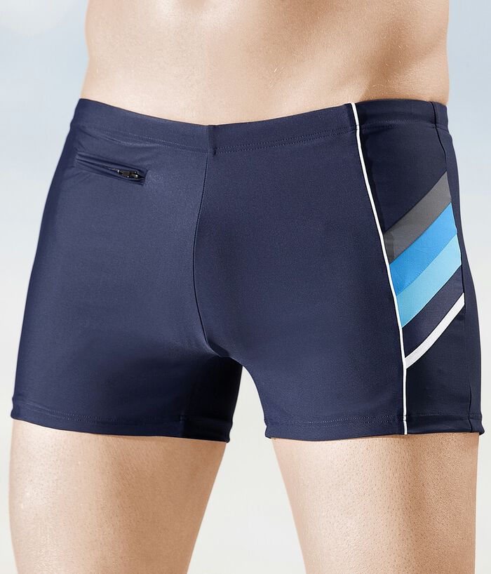 Naturana Badehose in h&ouml;herer Kastenform mit Reissverschlusstasche 