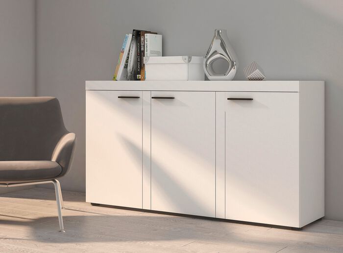 Kommodenserie mit matten Fronten WEISS