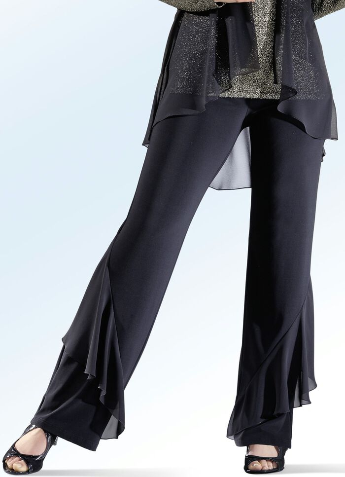 Hose mit effektvollen Volants SCHWARZ