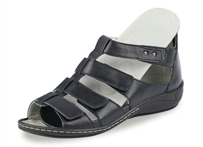 Waldläufer Riemchen-Sandalette in sommerlichem Stil SCHWARZ