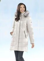 Kurzmantel mit Nappaleder-Imitatpaspelierungen KITT