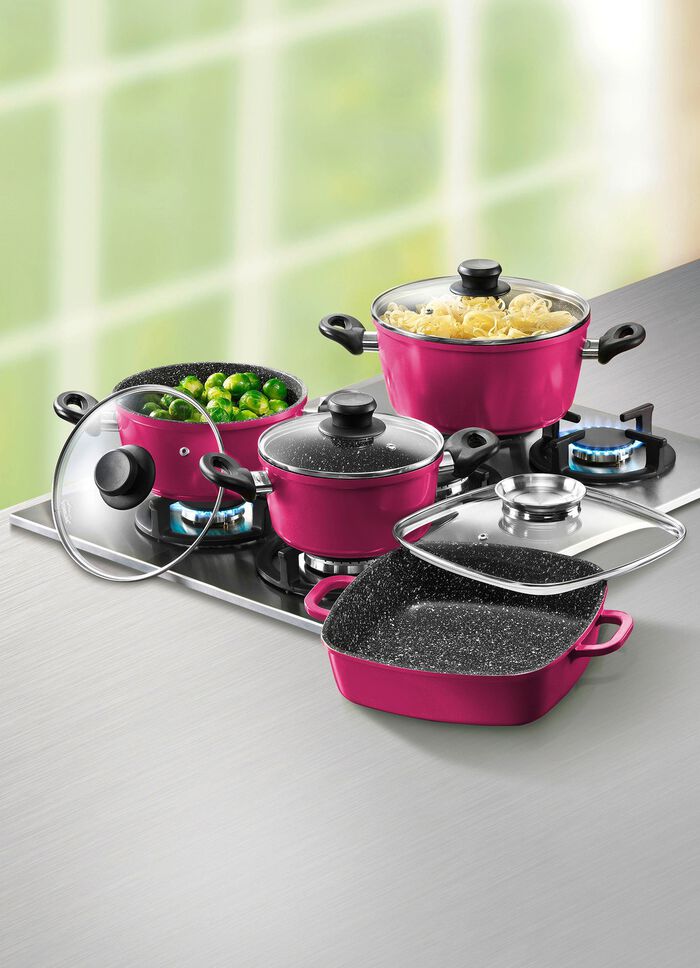 Stoneline &ndash; Topf-Set, 10-teilig: Eine Anschaffung f&uuml;rs Leben BEERE