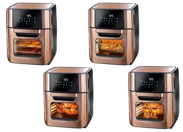 10-in-1 Hei&szlig;luft-Fritteuse SCHWARZ-ROS&Eacute;GOLD