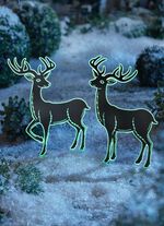 Nachtleuchtende Hirschsilhouetten aus Metall SCHWARZ