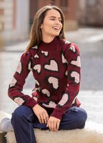 Pullover mit Herzmotiven 