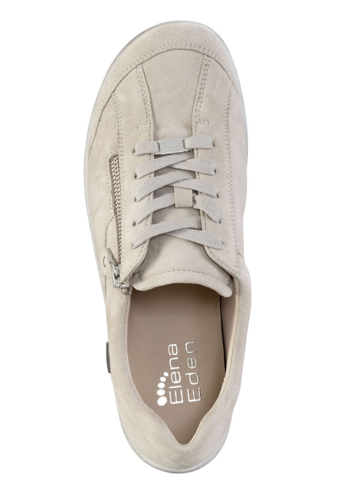 ELENA EDEN, bequeme Damen-Schnürschuhe, Weite H, mit herausnehmbarem Fussbett KIESEL
