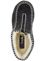 Warme Damen-Hausschuhe, Weite H, mit Reissverschluss ANTHRAZIT