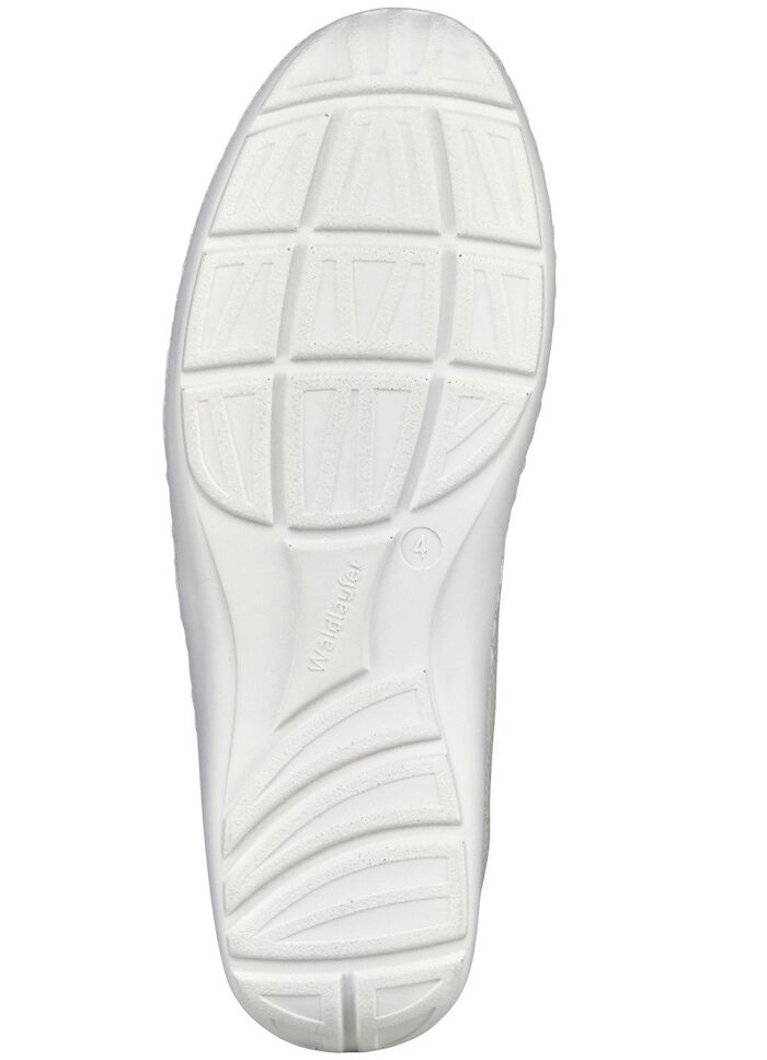 Waldl&auml;ufer, bequeme Damen-Slipper, Weite H, mit herausnehmbarem Fussbett NATURWEISS