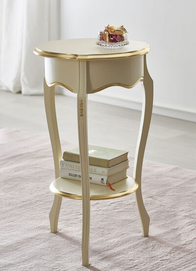 Beistelltisch mit handgefertigten Applikationen 