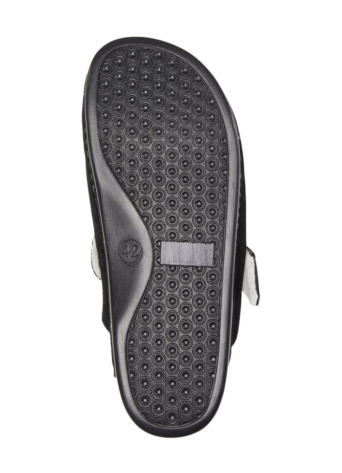 Pantoffel aus weichem Veloursleder SCHWARZ