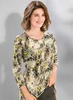 Pullover in Feinstrick ECRU-OLIV-GR&Uuml;N