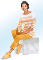 Hose mit dekorativem, kontrastfarbenem Zierband 