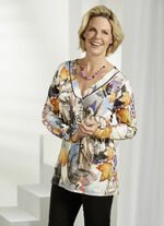 Longshirt mit tiefem übereinanderliegendem V-Ausschnitt 