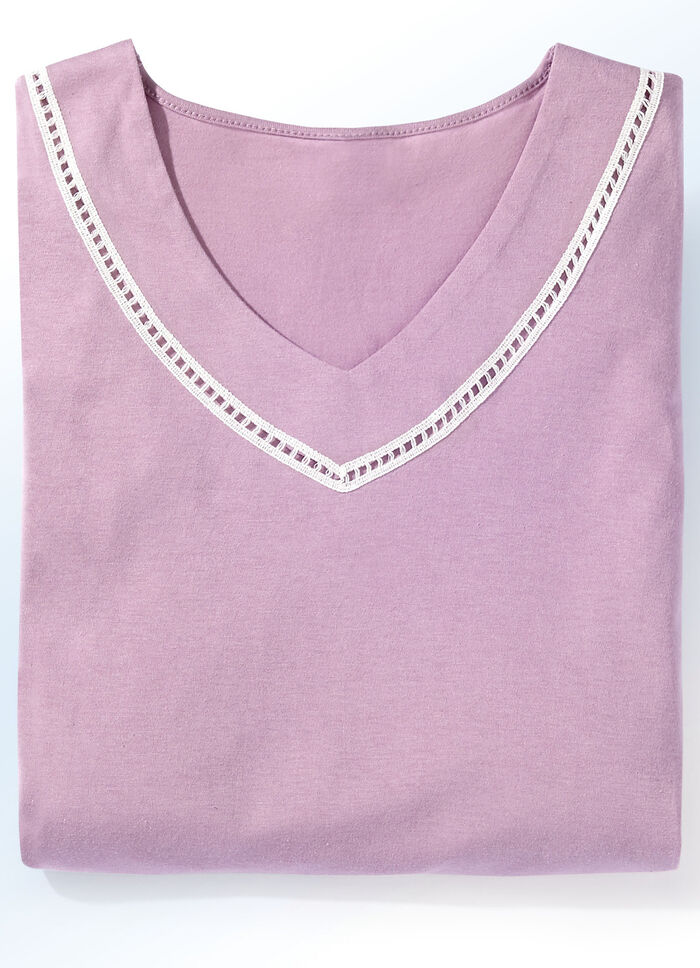 Zweierpack Nachthemden mit Spitzenbandbesatz 