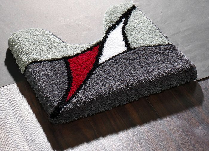 Badgarnitur f&uuml;r Fussbodenheizung geeignet GRAU-ROT