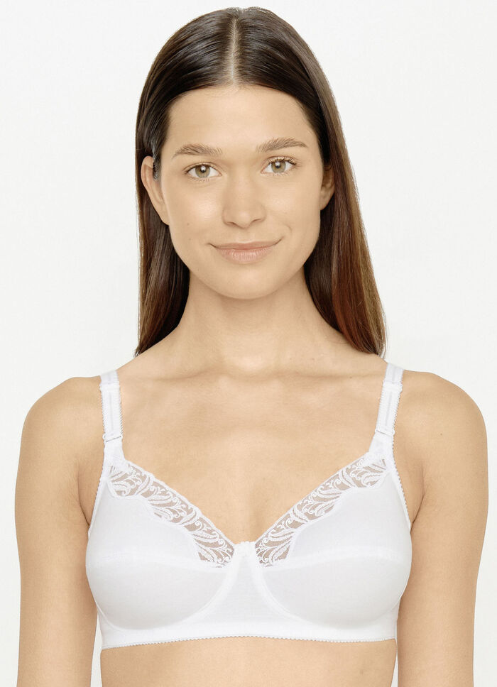 Susa BH aus hautsympathischer Baumwolle mit dekorativer Stickerei am Décolleté WEISS