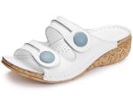 Gemini Pantolette aus teilweise schattiertem Rind-Nappaleder WEISS-JEANS