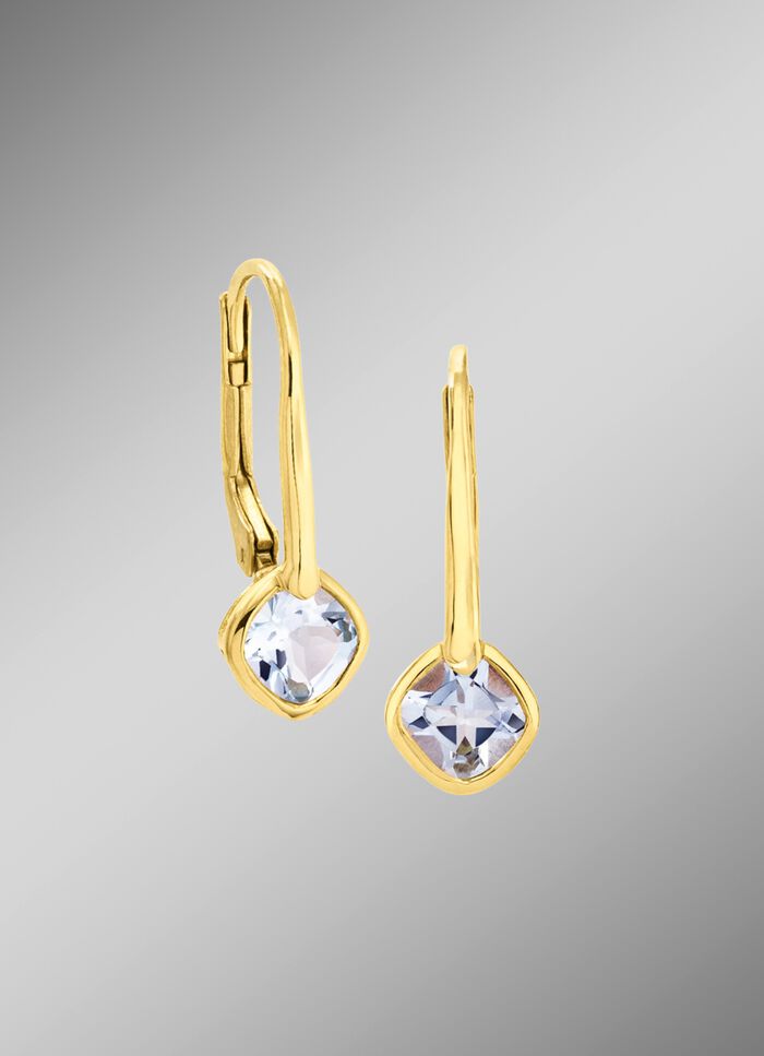 Klassische Ohrringe mit beh. Blautopas 