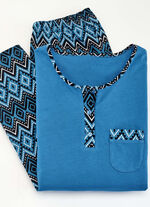 Zweierpack Pyjamas mit Brusttasche und Knopfleiste 1X PINK,1X BLAU