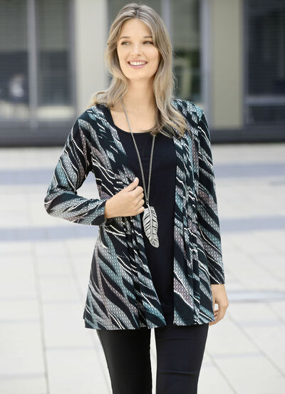 Longshirt in Jacken-Optik 