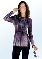 Shirt mit farbbrillantem Inkjet-Druck in 2 Farben BEERE-BUNT