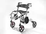 Rollator, auch als Rollstuhl nutzbar SILBER