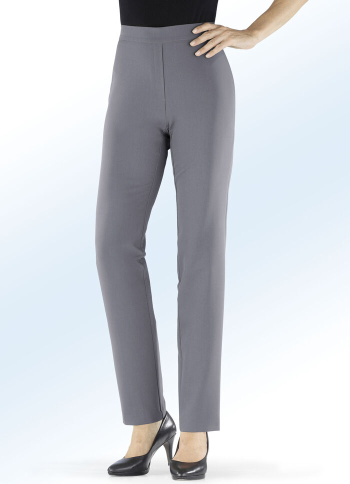 Hose mit rückwärtigem Dehnbund-Einsatz MITTELGRAU