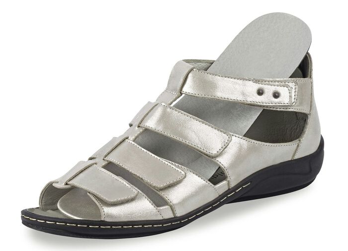 Waldläufer Riemchen-Sandalette in sommerlichem Stil MATTSILBER