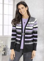 Pullover mit Schurwolle ANTHRAZIT-FLIEDER-GRAU MELIERT