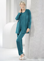 Hose mit edlem Glanz PETROL