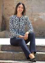 Kombistarke Blusenjacke   MARINE-WEISS