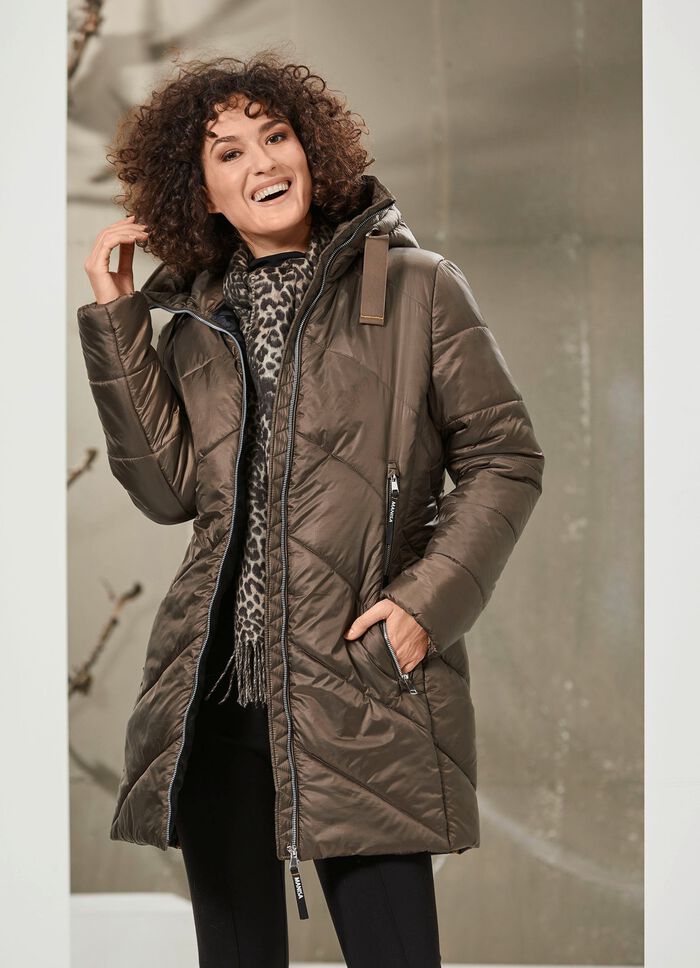 Funktions-Longjacke mit fester Kapuze 