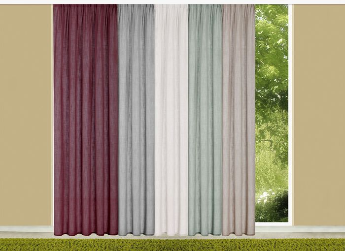 Halbtransparenter &Uuml;bervorhang in Leinenoptik WEISS