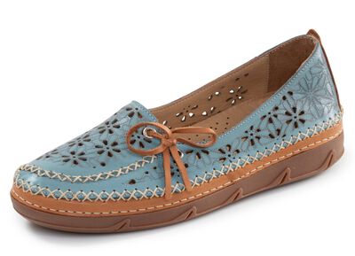 ELENA EDEN, sommerliche Damen-Slipper, Weite H, mit herausnehmbarem Fussbett 