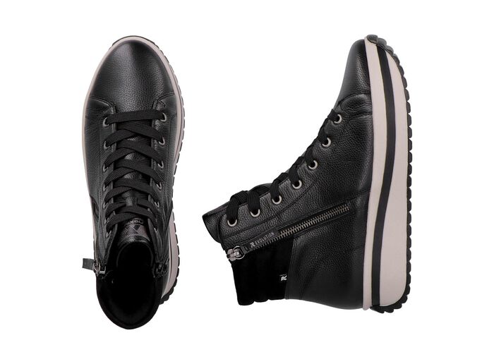 Rieker, trendige Damen-Boots, Winterschuhe, mit herausnehmbarem Fu&szlig;bett SCHWARZ