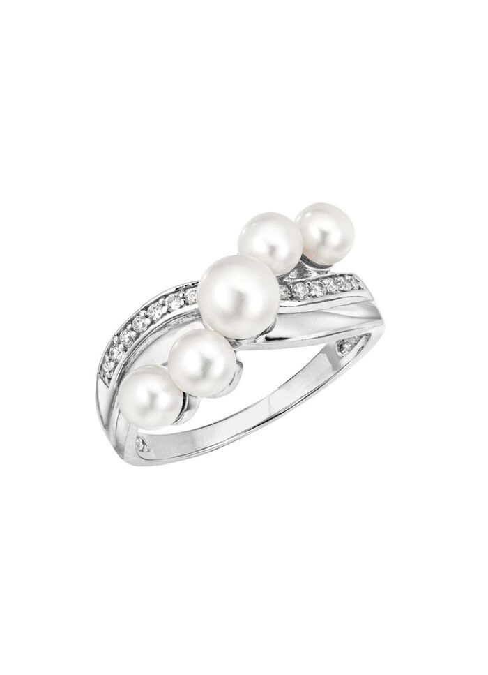 Perlenglanz und strahlende Eleganz: Damenring mit S&uuml;sswasser-Zuchtperlen 