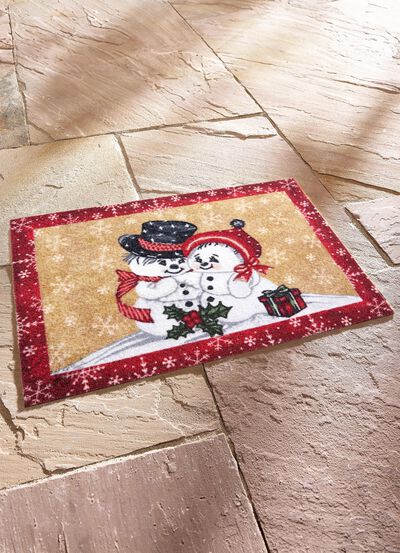 Fussmatte mit Schneemann-Motiv 