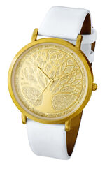 Quartz-Damenuhr mit satinierten Metallgehäuse 