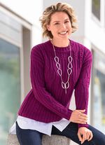 Pullover in Strukturmix BEERE